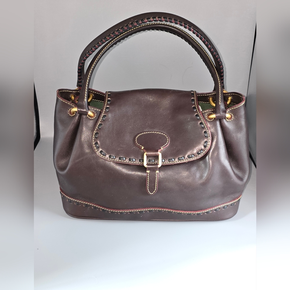 Dooney & Bourke Florentine Flap Satchel (Brown Tmoro)